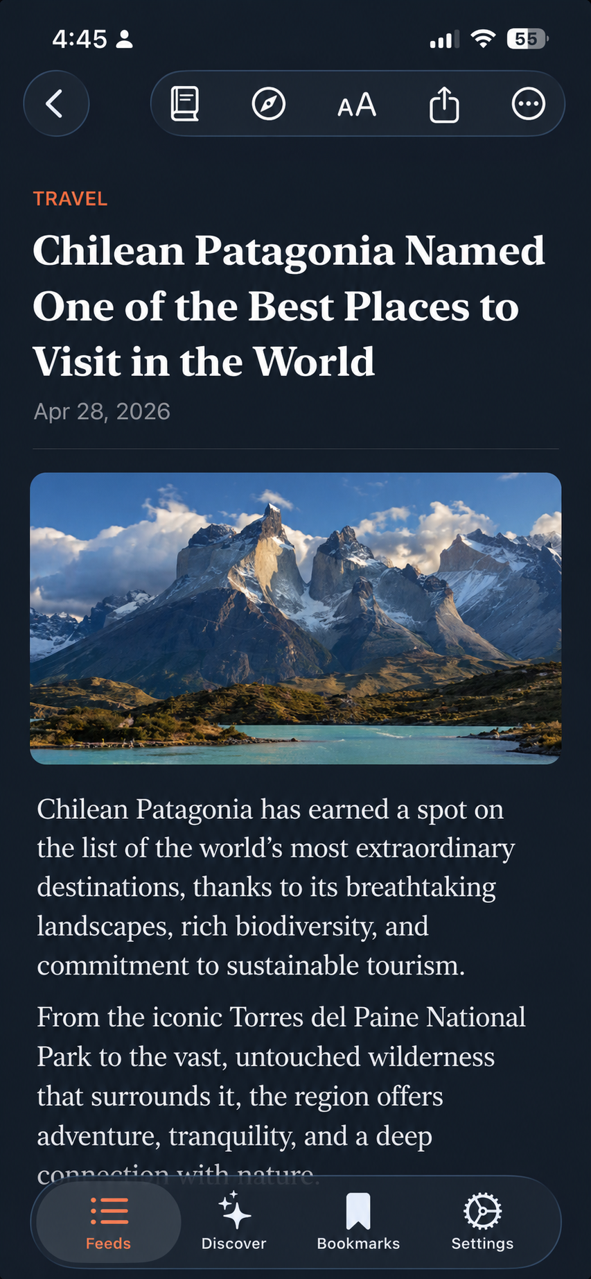 Fawn Reader reading view